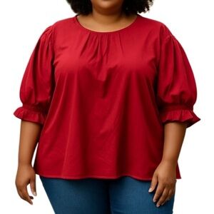 Eloquii Plus Size Burgundy Blouse